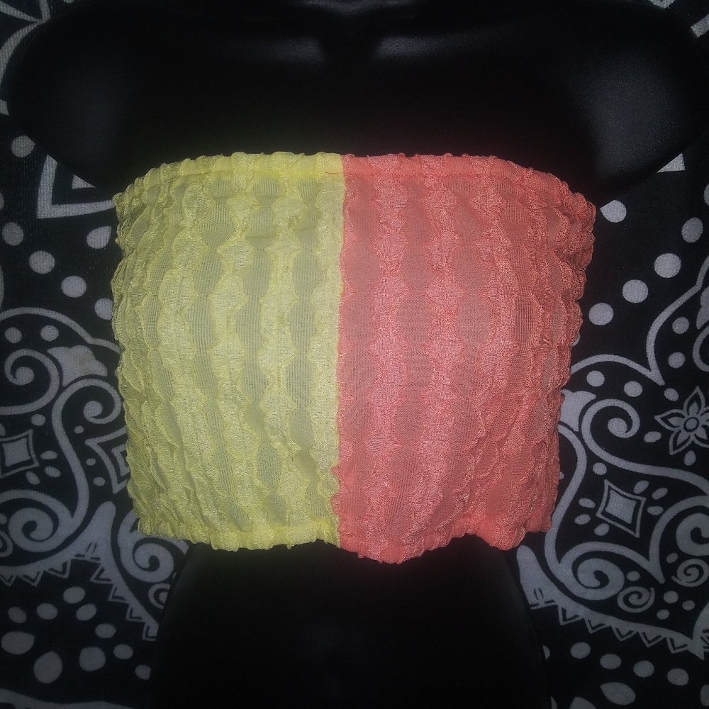 Size XL Tube Top peach/yellow so cute